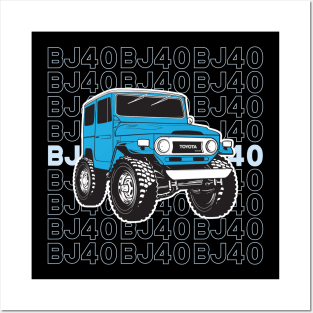 BJ40 Stacked in Blue Posters and Art